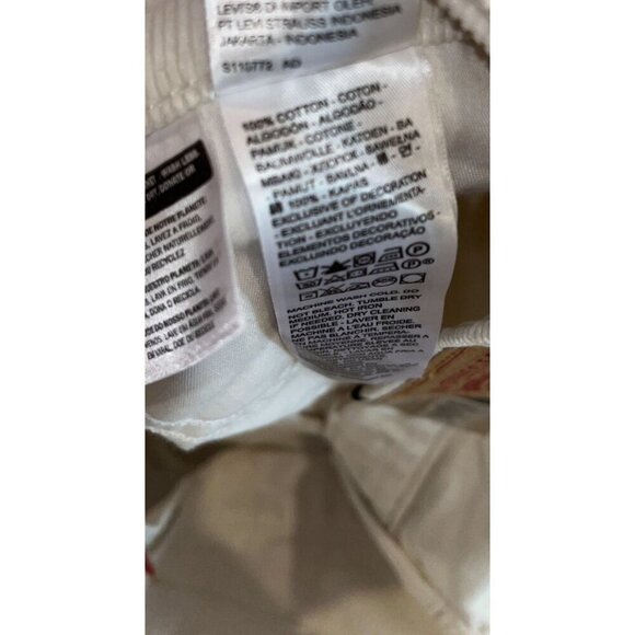 NWT Levis 94 Baggy Corduroy Pants Mid Rise Straight Leg Size 33 Cream Womens - Picture 12 of 12